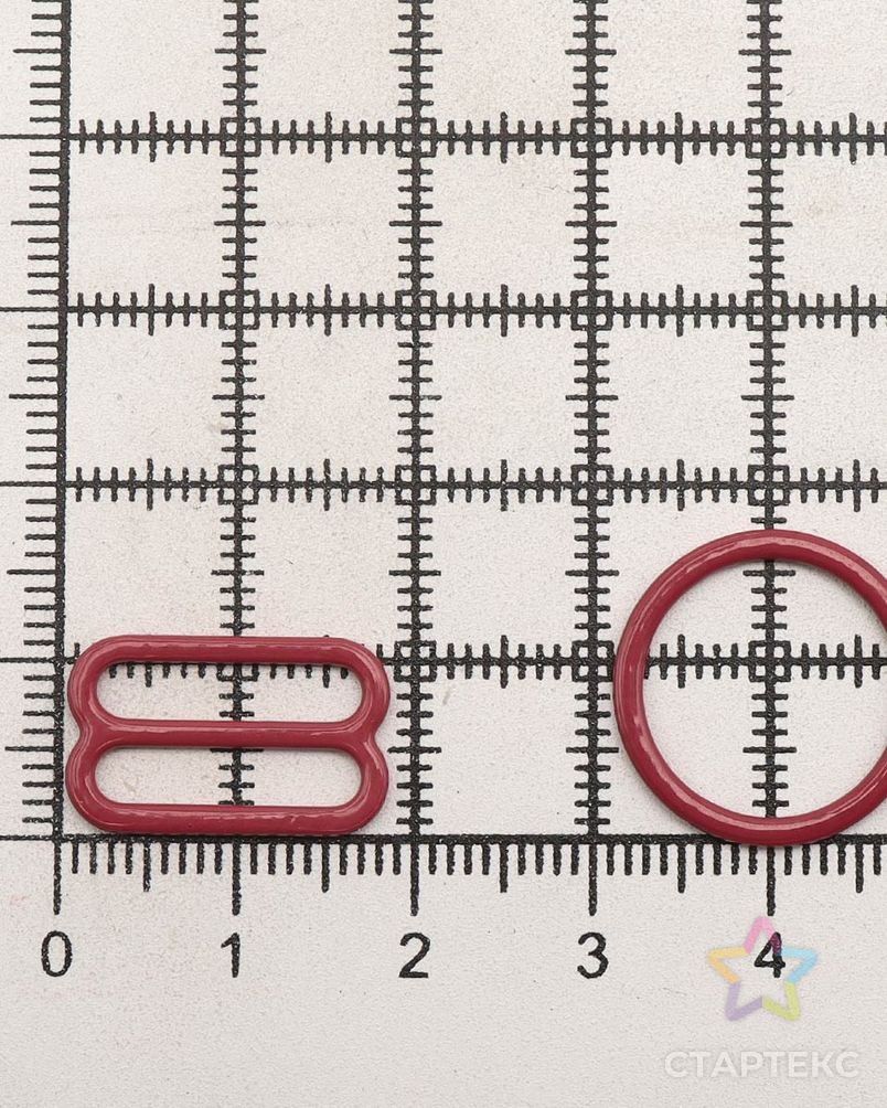 Кольца и регуляторы для бретелей бюстгальтера 15 мм, металл/эмаль, 20 шт/упак, цвет темно-красный арт. АРС-57782-1-АРС0001288570 4