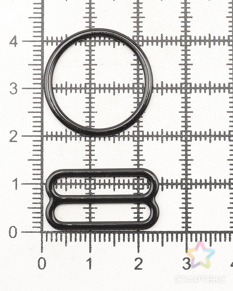 Кольца и регуляторы для бретелей бюстгальтера 20 мм, металл/эмаль, 20 шт/упак, цвет черный арт. АРС-58672-1-АРС0001288571 3