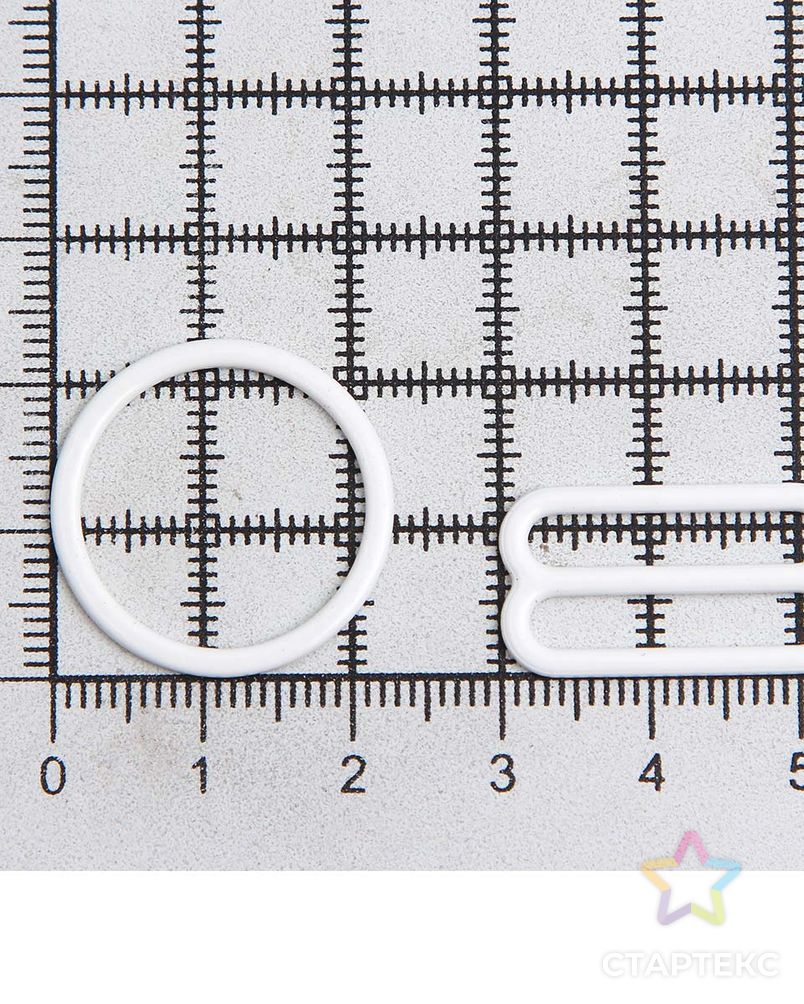 Кольца и регуляторы для бретелей бюстгальтера 20 мм, металл/эмаль, 20 шт/упак, цвет белый арт. АРС-57783-1-АРС0001288572 4