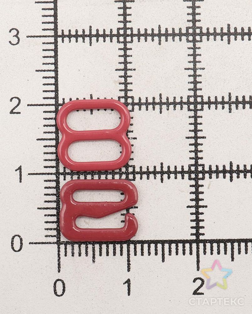 Крючки и регуляторы для бретелей бюстгальтера 8 мм, металл/эмаль, 18 шт/упак, цвет темно-красный арт. АРС-57788-1-АРС0001288577 4
