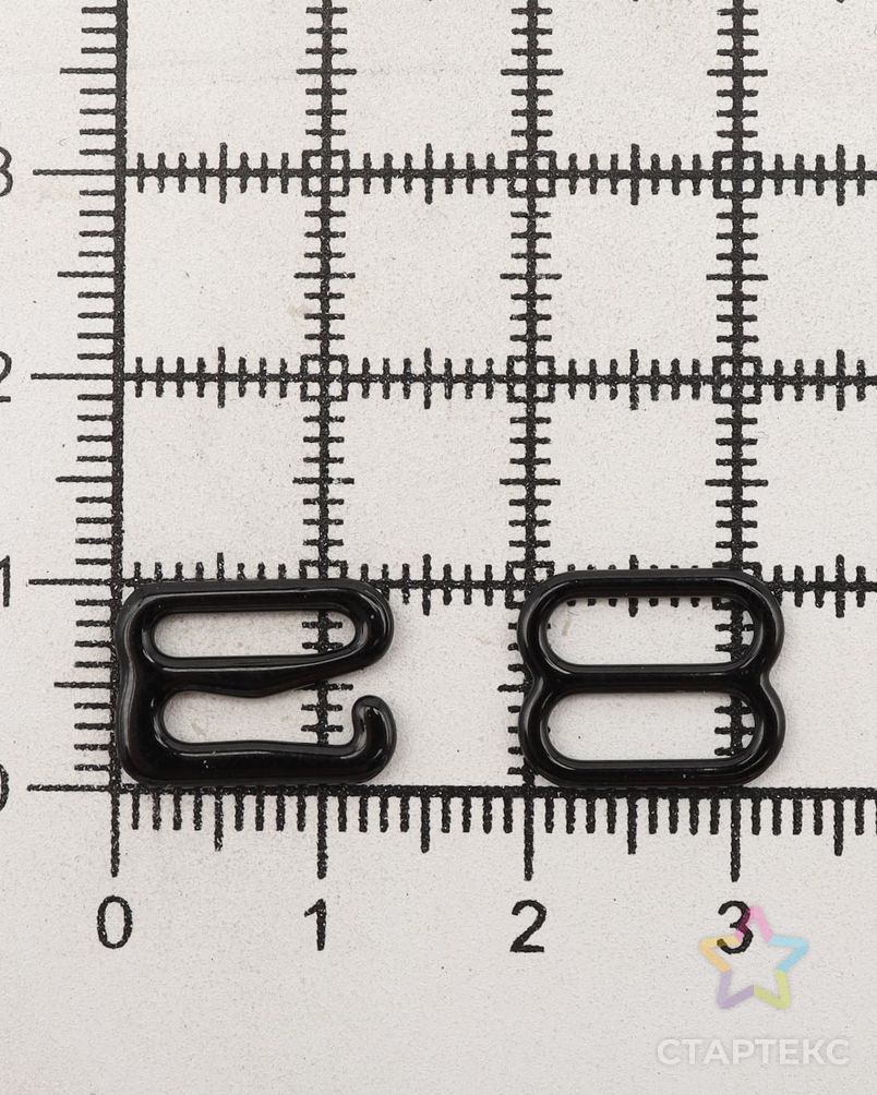 Крючки и регуляторы для бретелей бюстгальтера 10 мм, металл/эмаль, 18 шт/упак, цвет черный арт. АРС-57789-1-АРС0001288578 4