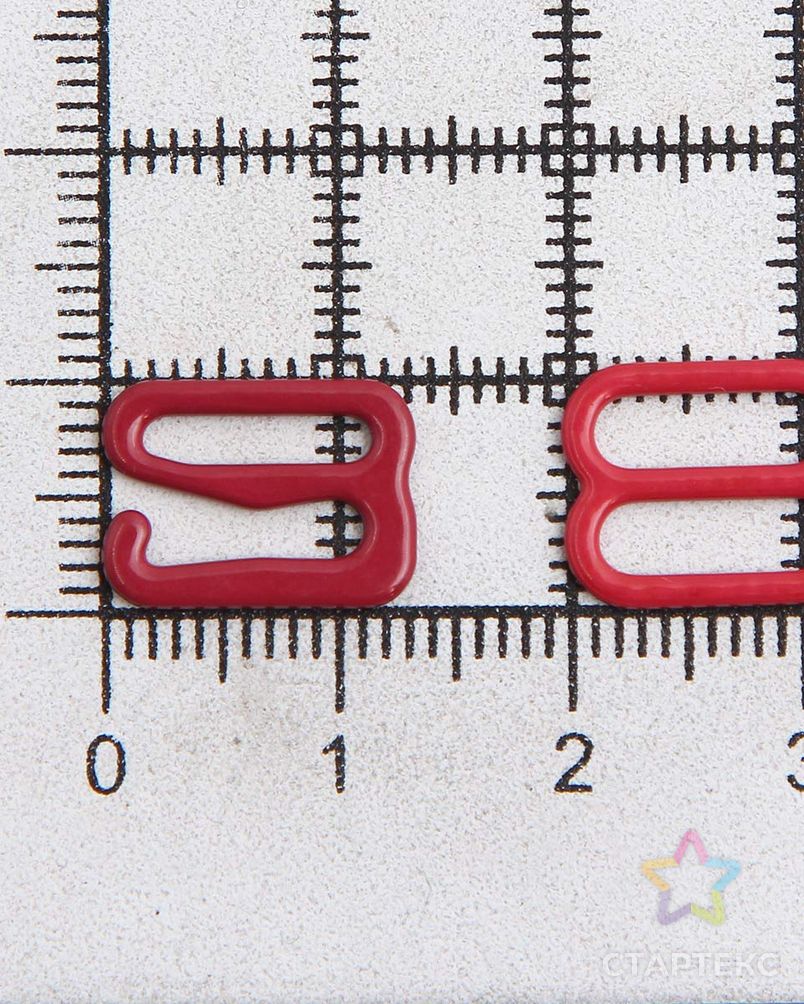 Крючки и регуляторы для бретелей бюстгальтера 10 мм, металл/эмаль, 18 шт/упак, цвет темно-красный арт. АРС-57792-1-АРС0001288581 4