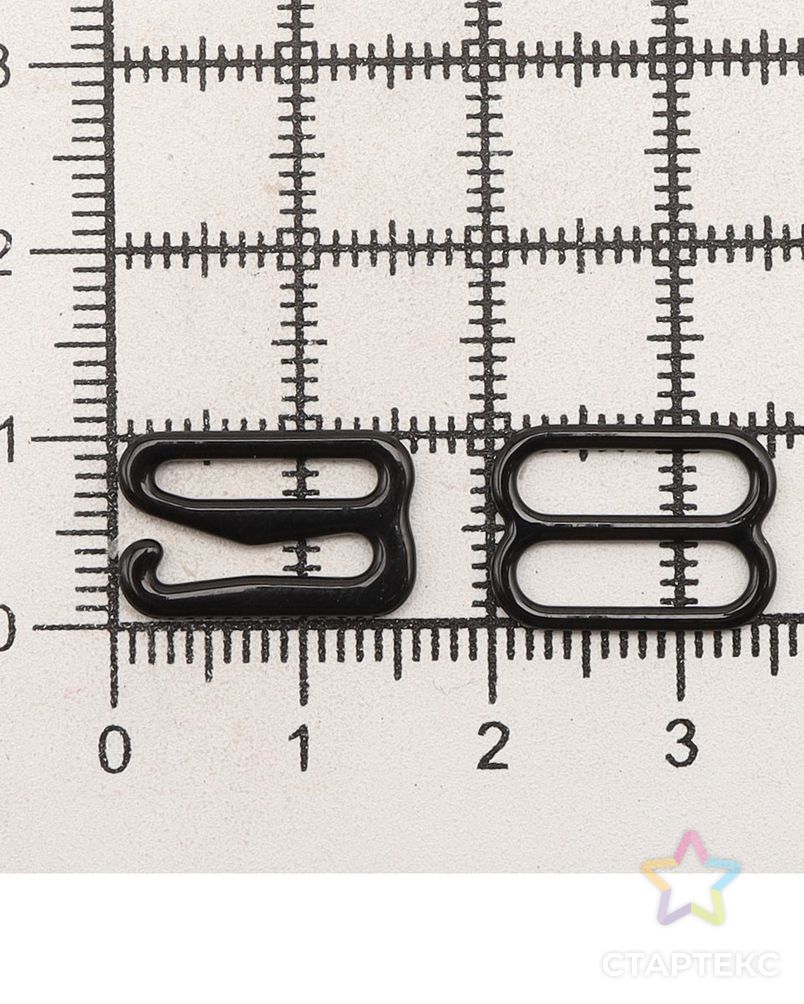 Крючки и регуляторы для бретелей бюстгальтера 12 мм, металл/эмаль, 18 шт/упак, цвет черный арт. АРС-57793-1-АРС0001288582 4