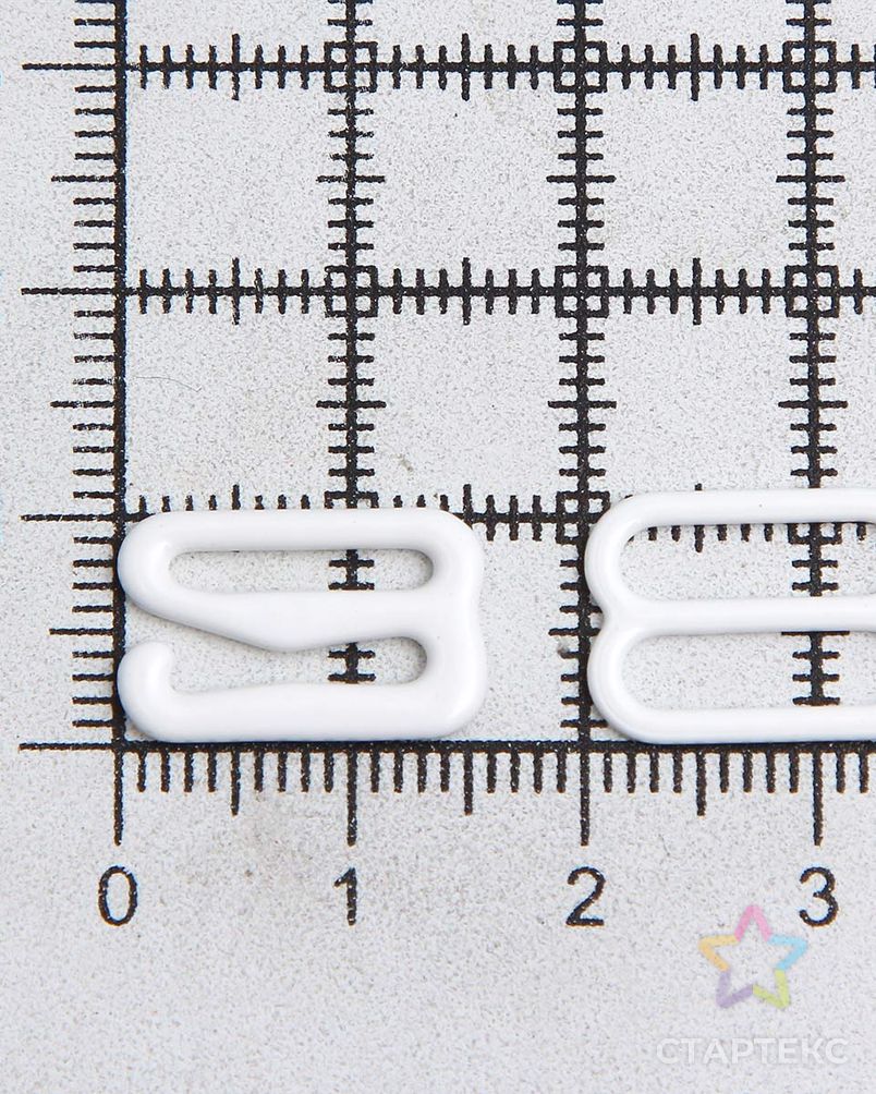 Крючки и регуляторы для бретелей бюстгальтера 12 мм, металл/эмаль, 18 шт/упак, цвет белый арт. АРС-57794-1-АРС0001288583 4