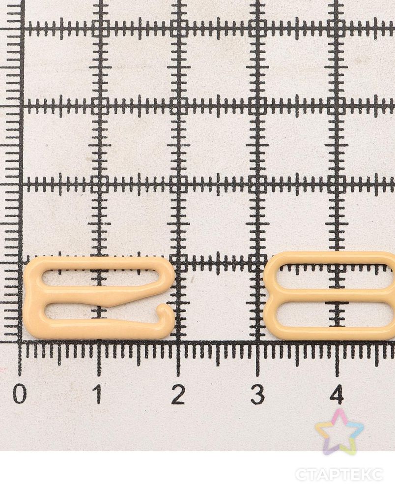 Крючки и регуляторы для бретелей бюстгальтера 15 мм, металл/эмаль, 18 шт/упак, цвет телесный арт. АРС-57798-1-АРС0001288588 4
