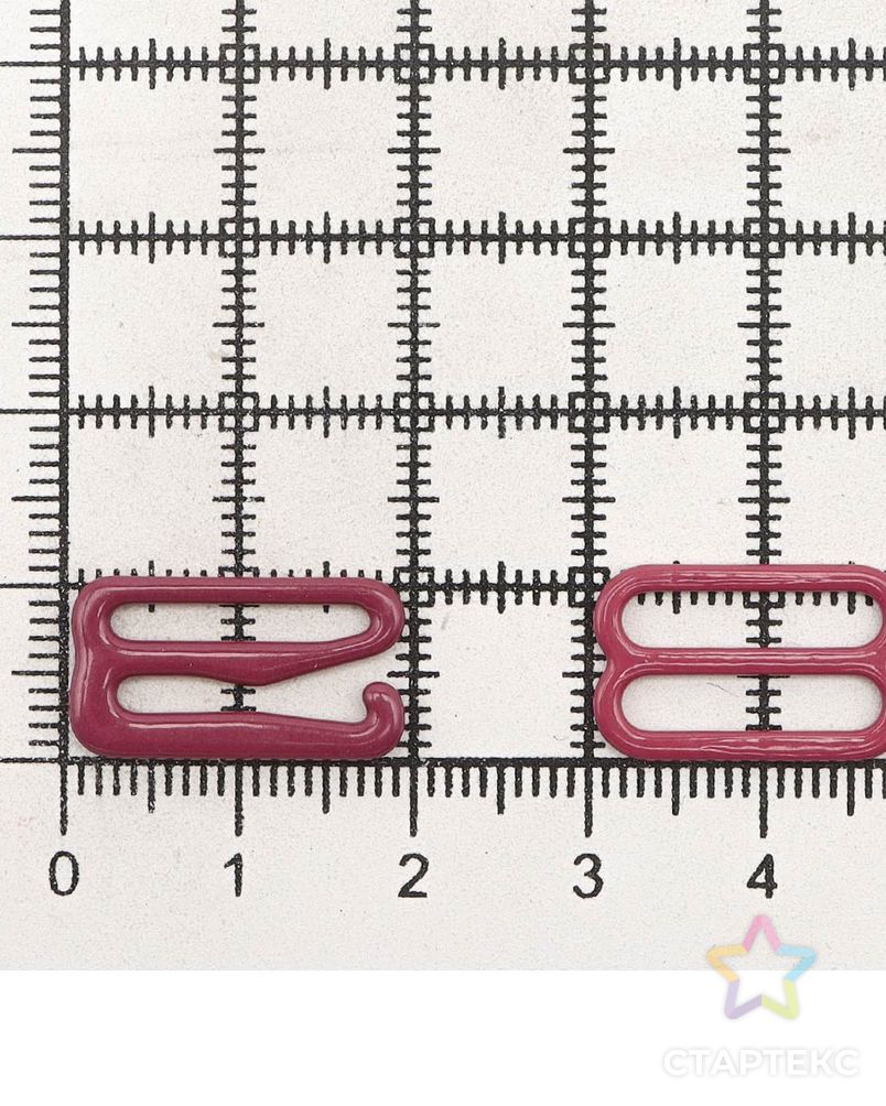 Крючки и регуляторы для бретелей бюстгальтера 15 мм, металл/эмаль, 18 шт/упак, цвет темно-красный арт. АРС-57799-1-АРС0001288589 4