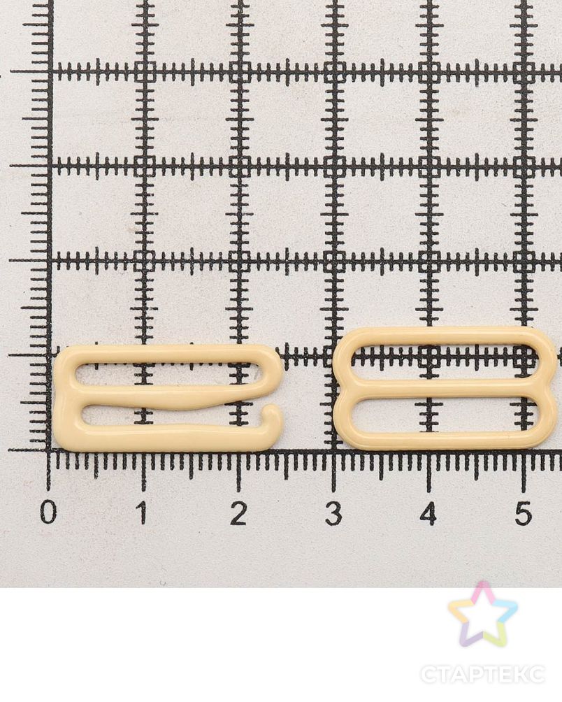 Крючки и регуляторы для бретелей бюстгальтера 20 мм, металл/эмаль, 18 шт/упак, цвет телесный арт. АРС-57802-1-АРС0001288592 4