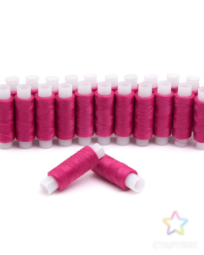 Нитки швейные 50/2 для тонких тканей, 100% полиэстер, 200 м (159 фламингово-розовый) арт. АРС-56905-1-АРС0001289071 2