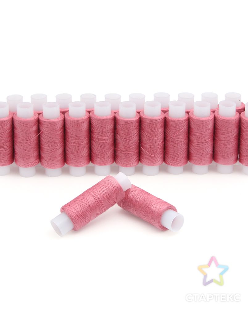 Нитки швейные 50/2 для тонких тканей, 100% полиэстер, 200 м (166 пыльно-розовый) арт. АРС-57854-1-АРС0001289076 2