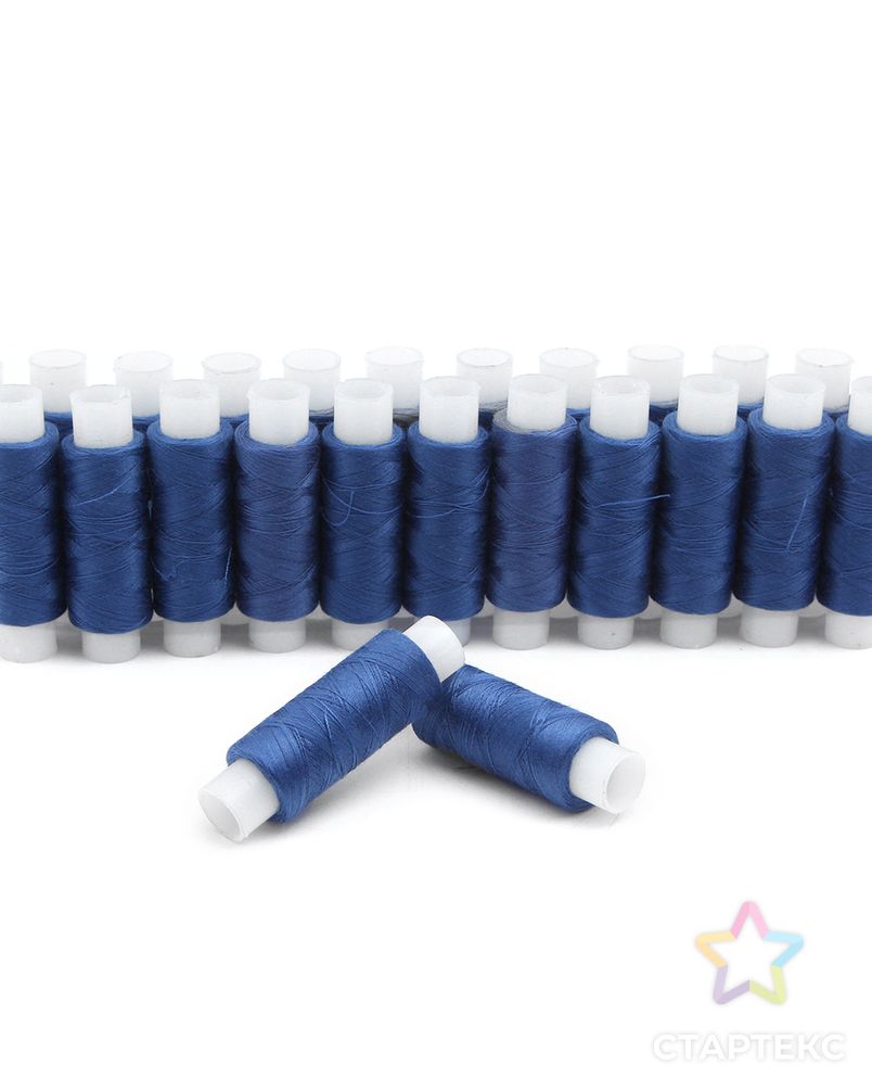 Нитки швейные 50/2 для тонких тканей, 100% полиэстер, 200 м (263 серо-синий) арт. АРС-57919-1-АРС0001289167 3