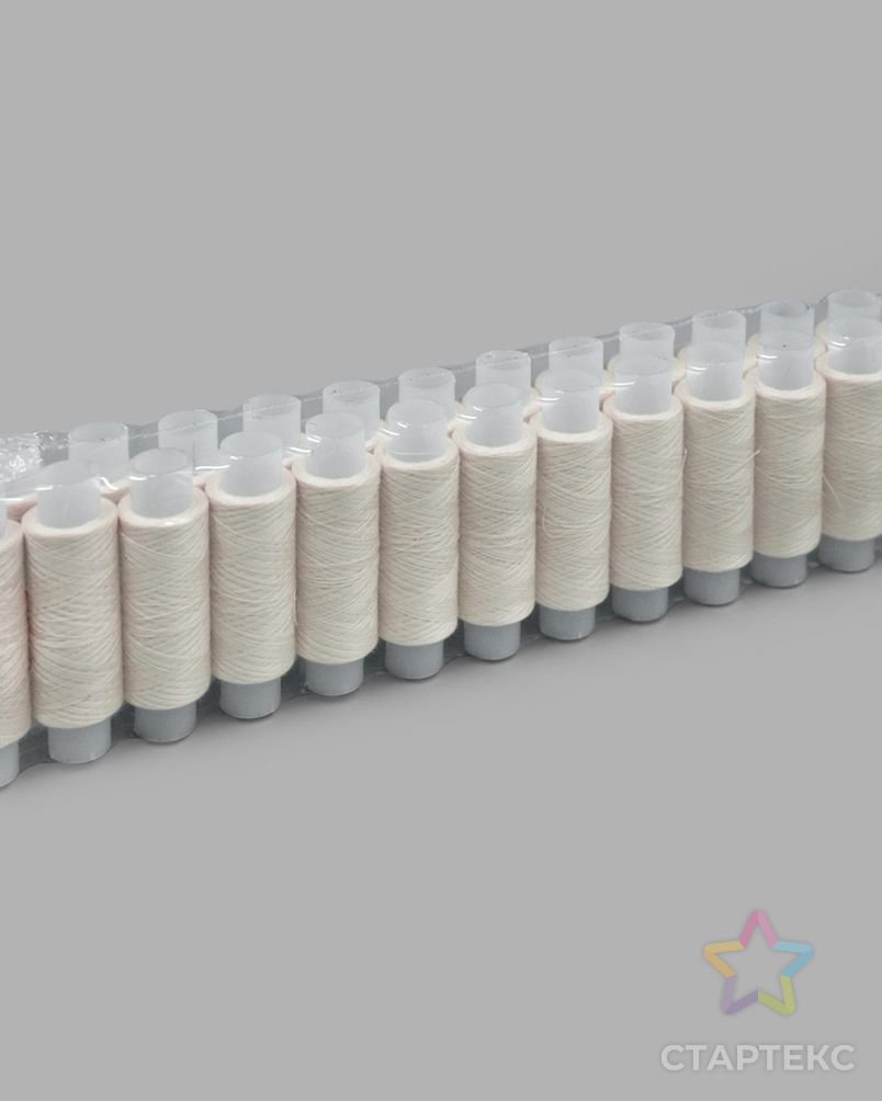 Нитки швейные 50/2 для тонких тканей, 100% полиэстер, 200 м (552 молочный) арт. АРС-58097-1-АРС0001289411 3