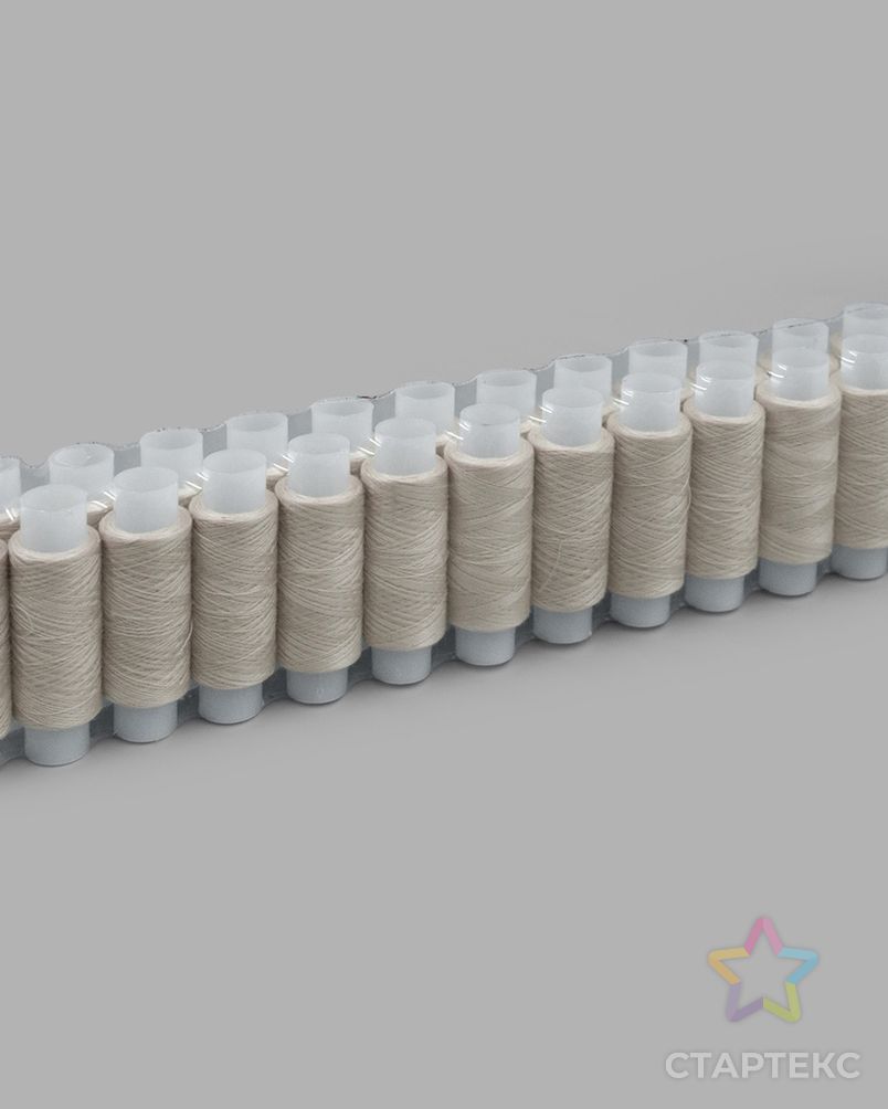 Нитки швейные 50/2 для тонких тканей, 100% полиэстер, 200 м (601 бело-желтый) арт. АРС-58122-1-АРС0001289448 3