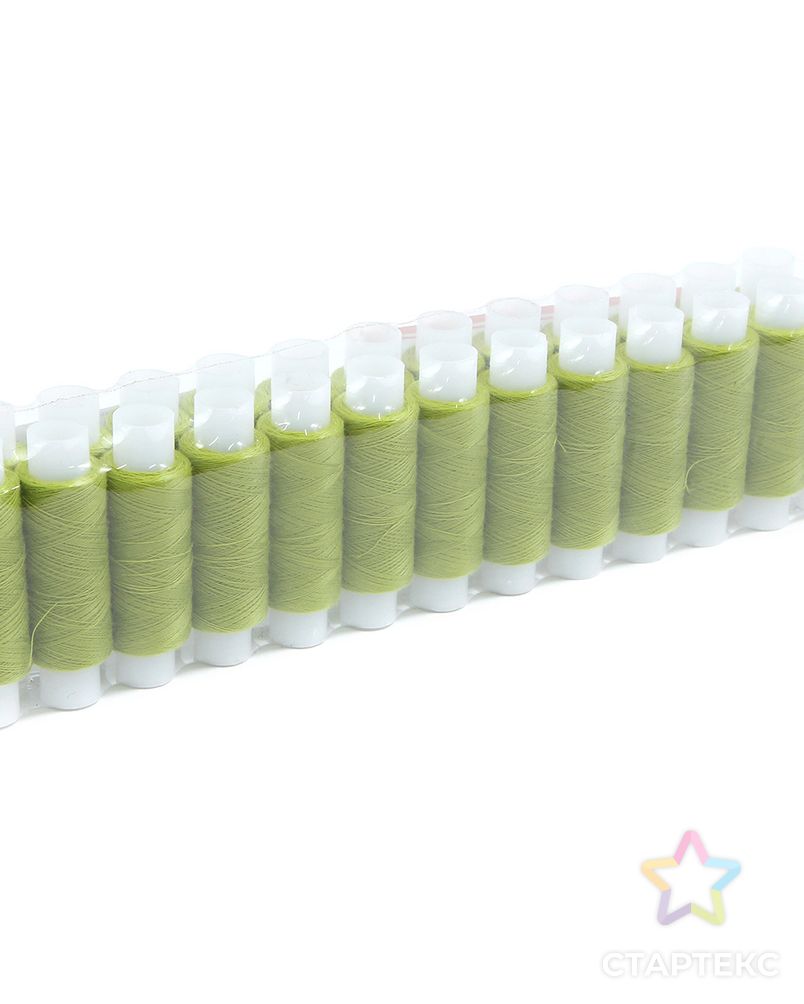 Нитки швейные 50/2 для тонких тканей, 100% полиэстер, 200 м (644 бледно-молочно-зеленый) арт. АРС-58151-1-АРС0001289488 3