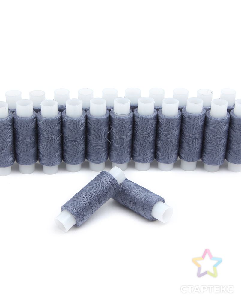 Нитки швейные 50/2 для тонких тканей, 100% полиэстер, 200 м (667 т.т.серо-голубой) арт. АРС-58164-1-АРС0001289504 2