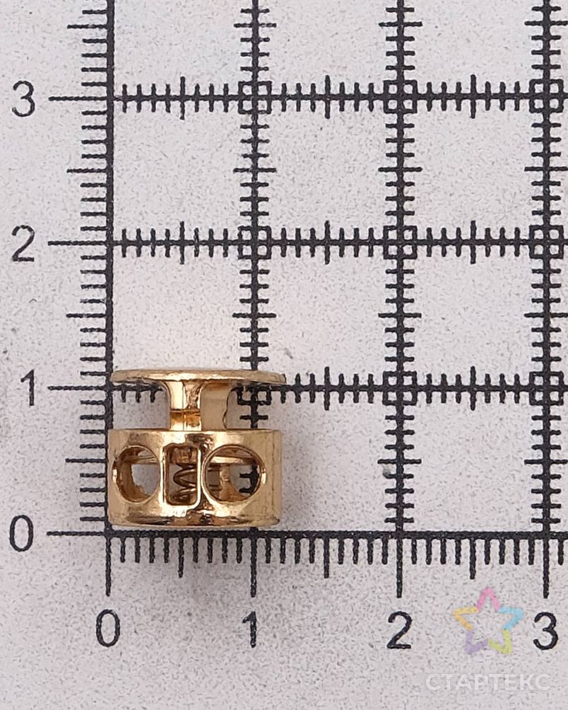 MFR08 Фиксатор для шнура 10,5*11,8мм, 2 отверстия d-3,7мм, металл, Gold (золотой) арт. АРС-58203-1-АРС0001290058 3