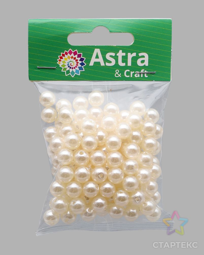 Бусины пластиковые, 'жемчуг', цветные, круглые, 8мм, 25гр, Astra&Craft (004 NL топленое молоко) арт. АРС-59025-1-АРС0001291413 4