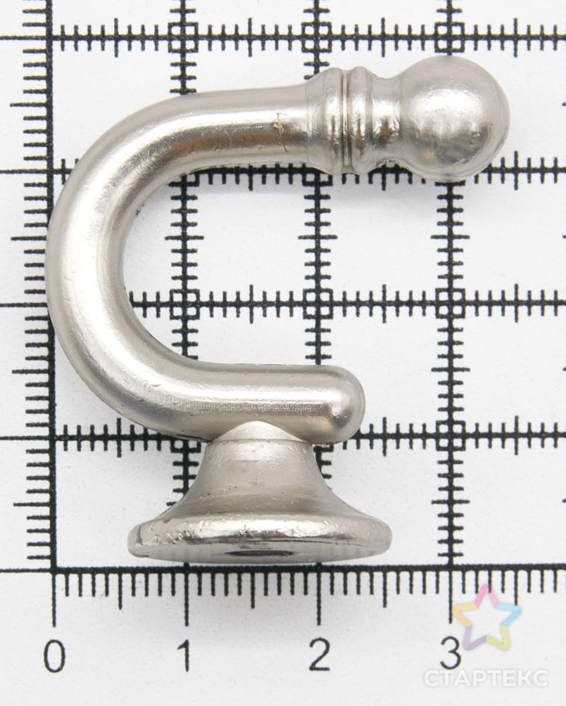 K-12 Крючок-держатель для подхватов h-35мм металл (6 матовое серебро) арт. АРС-58591-1-АРС0001291644 3