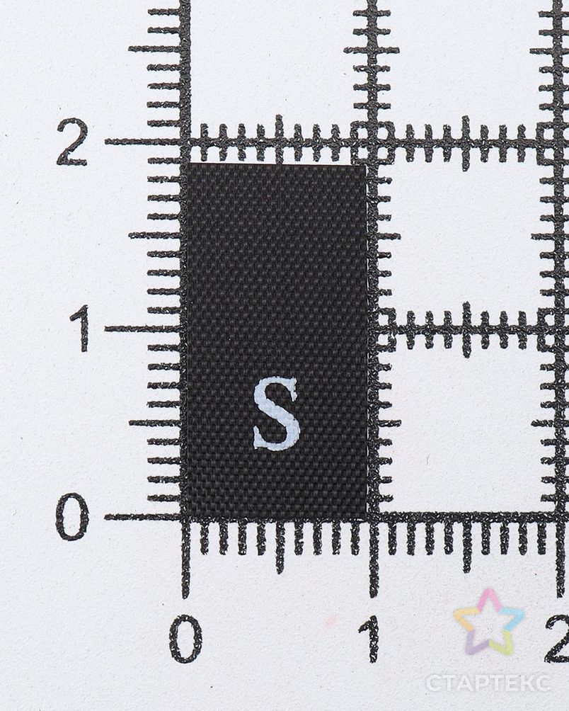 Этикетка-размерник 10*20мм П/Э, 100шт/упак, черный фон/белый шрифт (MN) (S) арт. АРС-58605-1-АРС0001291802 2