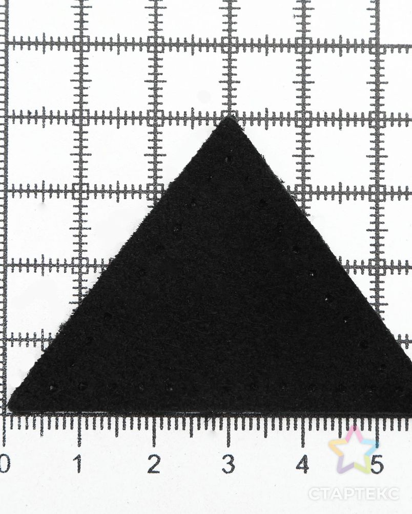 59901 Заплатки пришивные из замши, треугольник равнобедр., стор.5см, с перфорацией, 2шт/уп, 100%кожа (20 черный) арт. АРС-58890-1-АРС0001292704 4