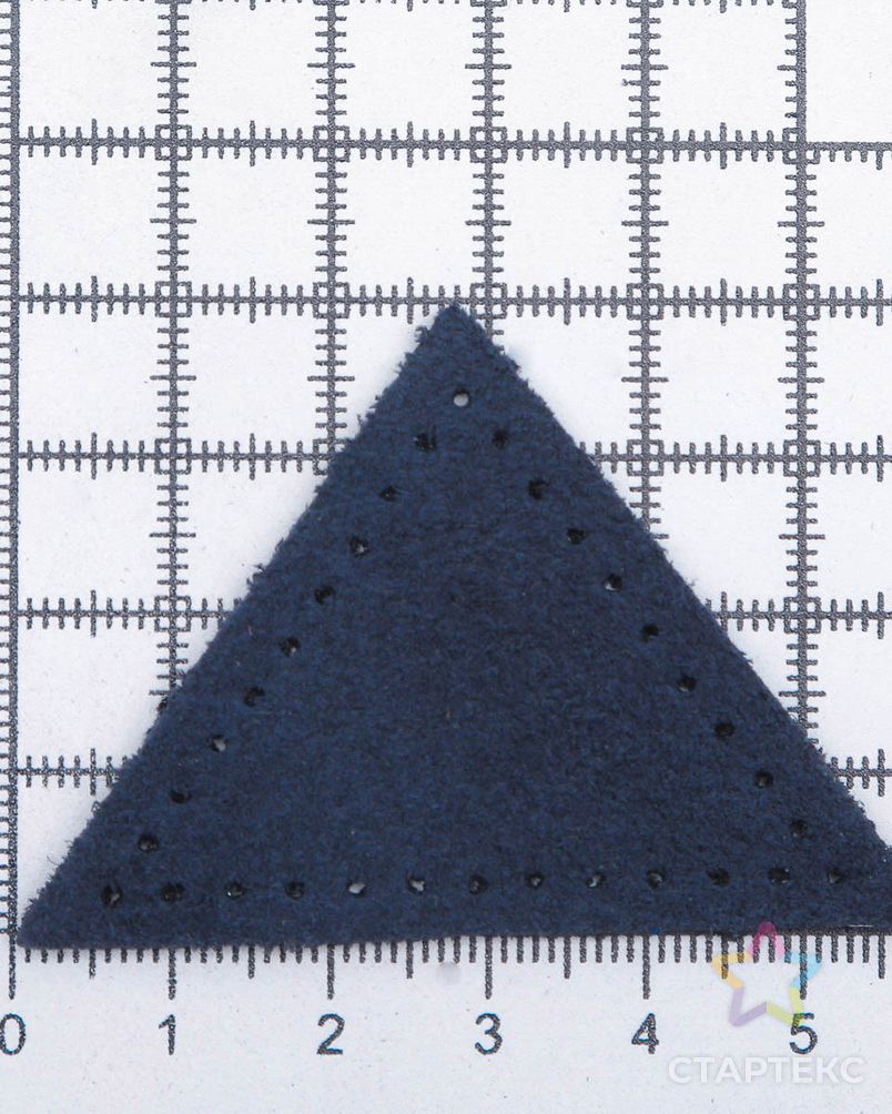 59901 Заплатки пришивные из замши, треугольник равнобедр., стор.5см, с перфорацией, 2шт/уп, 100%кожа (22 темно-синий) арт. АРС-58892-1-АРС0001292706 4