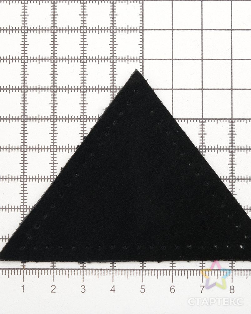59903 Заплатки пришивные из замши, треугольник равнобедр., стор.8см, с перфорацией, 2шт/уп, 100%кожа (20 черный) арт. АРС-58906-1-АРС0001292720 3