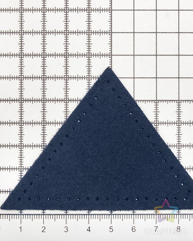 59903 Заплатки пришивные из замши, треугольник равнобедр., стор.8см, с перфорацией, 2шт/уп, 100%кожа (22 темно-синий) арт. АРС-58908-1-АРС0001292722 3