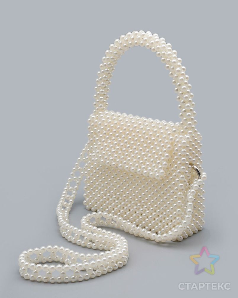 Набор для плетения сумки из бусин 8 мм черный жемчуг, Astra&Craft арт. АРС-59063-1-АРС0001293837 4