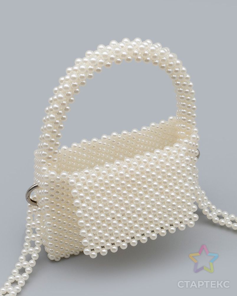 Набор для плетения сумки из бусин 8 мм черный жемчуг, Astra&Craft арт. АРС-59063-1-АРС0001293837 5