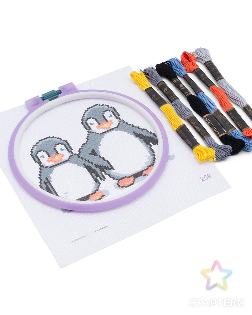 269 Набор для вышивания Hobby & Pro Kids 'Пингвинчики' 19*18см арт. АРС-58948-1-АРС0001293903 5