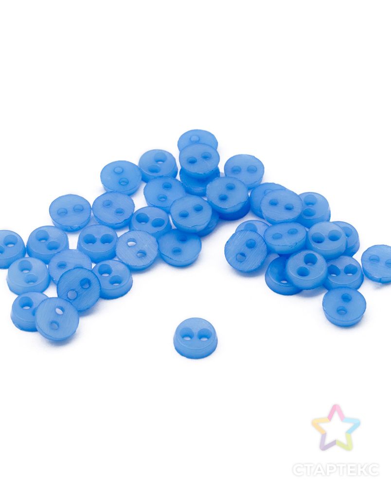 Пуговицы 'Мини' на 2 прокола, 4мм, уп.40шт. +/- 2 шт. (пластик), цв. Синий арт. АРС-59588-1-АРС0001294889 2
