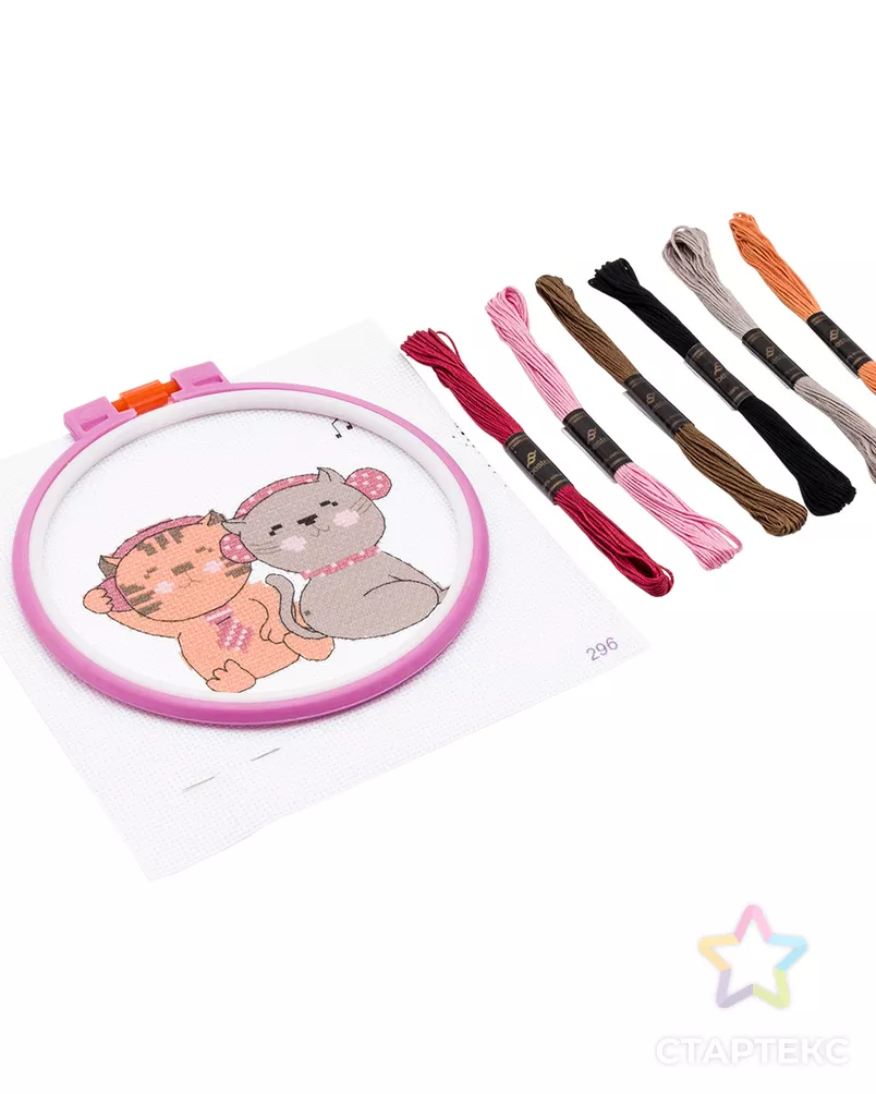 296 Набор для вышивания Hobby & Pro Kids 'Котики - меломаны' 19*18см арт. АРС-60314-1-АРС0001297207 - рис. 2