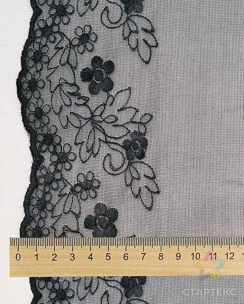 3AR3745 Кружево на сетке 14см*13,72м (черный) арт. АРС-61842-1-АРС0001298659 - рис. 3