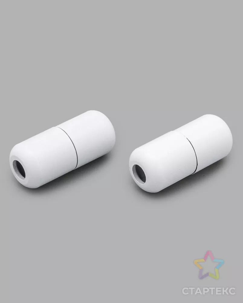 Фиксатор для шнурков, пара, d=8мм, 1,8см, цвет белый арт. АРС-61087-1-АРС0001299940 - рис. 2