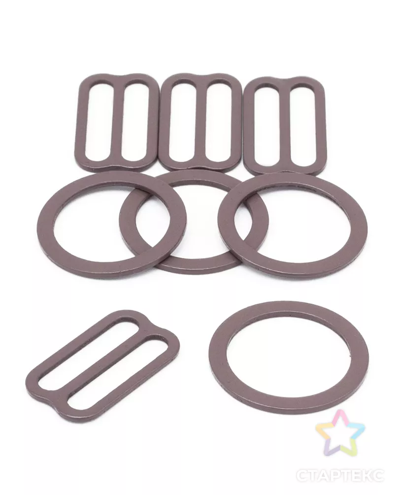 28732 Набор металлической фурнитуры для бюстгальтера цв.738 пер.зёрнышко: кольцо d-14мм - 4шт, регулятор 15мм - 4шт арт. АРС-63458-1-АРС0001308447 - рис. 2