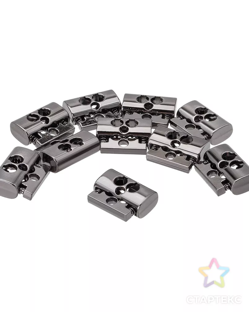 ГУБ13921 Фиксатор металлический d=4мм три отверстия 18,8*14мм (черный никель) арт. АРС-64701-1-АРС0001312540 - рис. 2