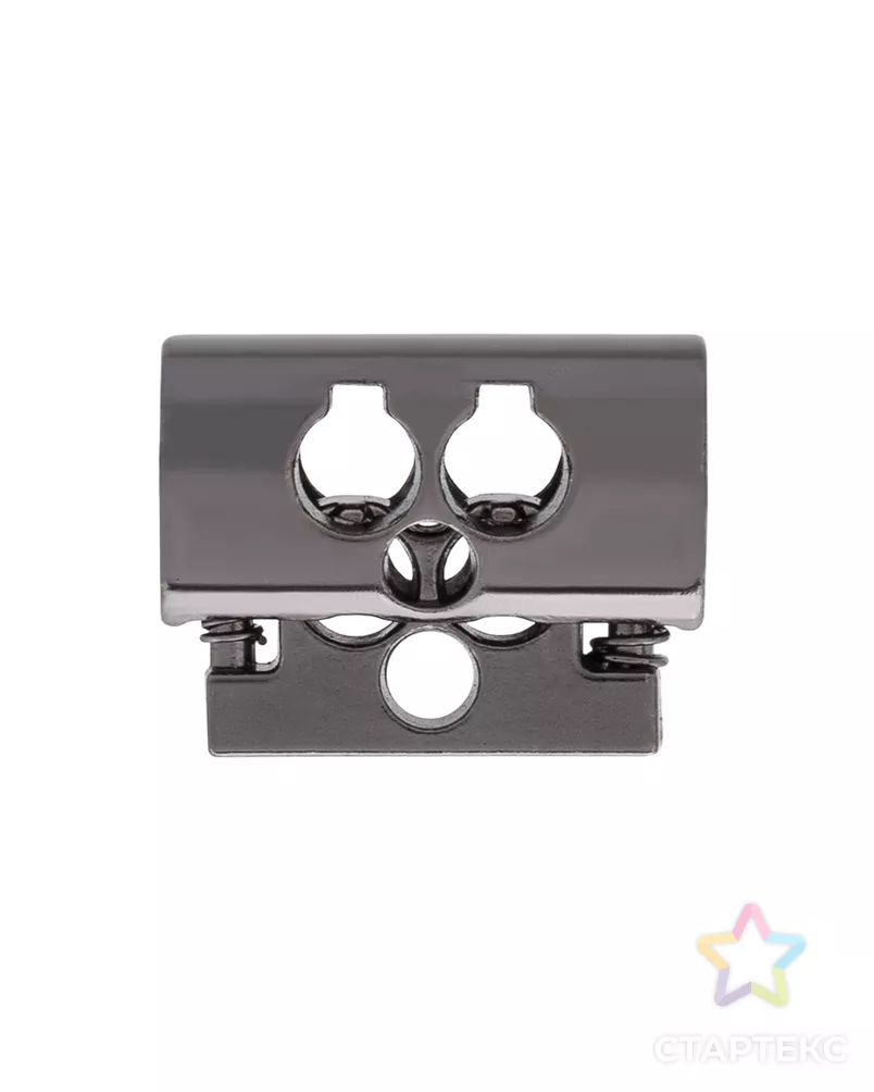 ГУБ13921 Фиксатор металлический d=4мм три отверстия 18,8*14мм (черный никель) арт. АРС-64701-1-АРС0001312540 - рис. 3