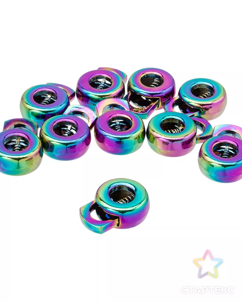 ГХН14389 Фиксатор металлический d=4*6мм одно отверстие 15*20мм (голубая радуга цв.43) арт. АРС-64708-1-АРС0001312549 - рис. 2