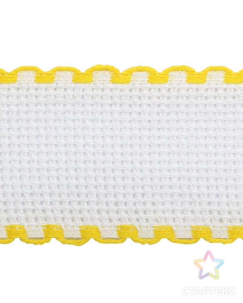 Канва Bestex 'лента', 1,5м 3,5см, 100% хлопок (белый/желтый) арт. АРС-995-1-АРС0001029322 2
