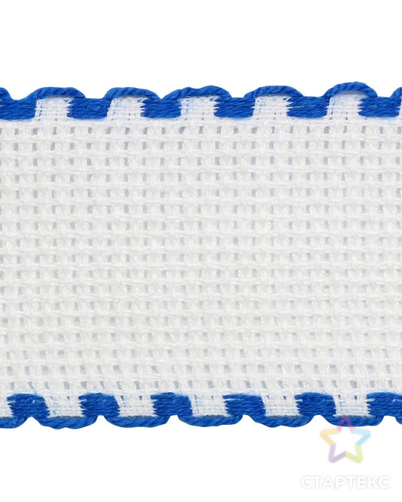 Канва Bestex 'лента', 1,5м 3,5см, 100% хлопок (белый/синий) арт. АРС-997-1-АРС0001029324