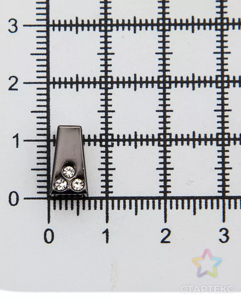 AB3482 Наконечник 'Колокол' со стразами 4-хан., d=2,5/4мм, 0,65х1,1см (металл) арт. АРС-1260-1-АРС0001031691 - рис. 3