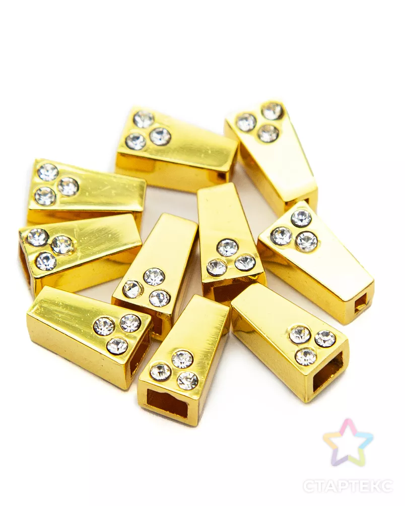 AB3482 Наконечник 'Колокол' со стразами 4-хан., d=2,5/4мм, 0,65х1,1см (металл) арт. АРС-1262-1-АРС0001031693 - рис. 2