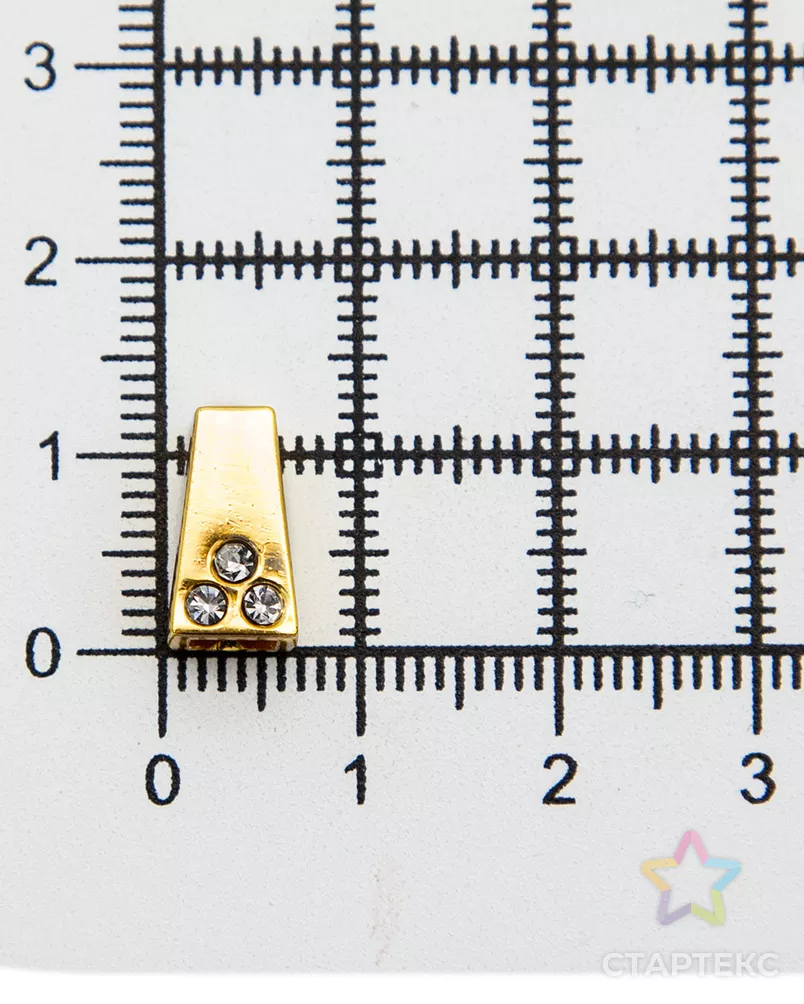 AB3482 Наконечник 'Колокол' со стразами 4-хан., d=2,5/4мм, 0,65х1,1см (металл) арт. АРС-1262-1-АРС0001031693 - рис. 3