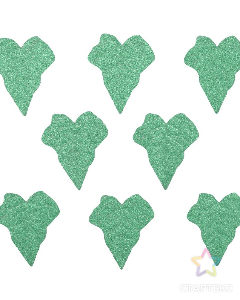 YX15-118 Бумажные листья с блестками, 4,5*4 см, упак./8 шт., 'Астра' (зеленый) арт. АРС-4622-1-АРС0001091910 3