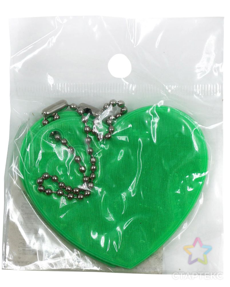 Светоотражающая подвеска 'Сердце', 6 см, упак./2 шт. (зеленый) арт. АРС-4721-1-АРС0001092625 4