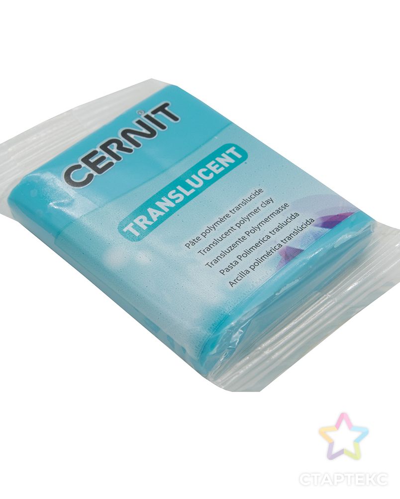 CE0920056 Пластика полимерная запекаемая 'Cernit 'TRANSLUCENT' прозрачный 56 гр. (280 ярко-бирюзовый) арт. АРС-5140-1-АРС0001100876 3
