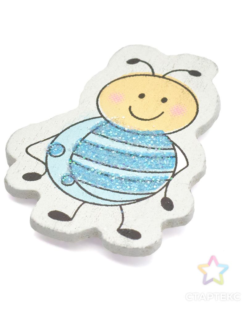 Декоративный стикер Пчелка 40 мм (голубой) арт. АРС-5617-1-АРС0001108036 2