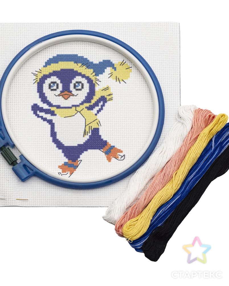 223 Набор для вышивания Hobby & Pro Kids 'Пингвинчик' 19*19см арт. АРС-6536-1-АРС0001120783 3