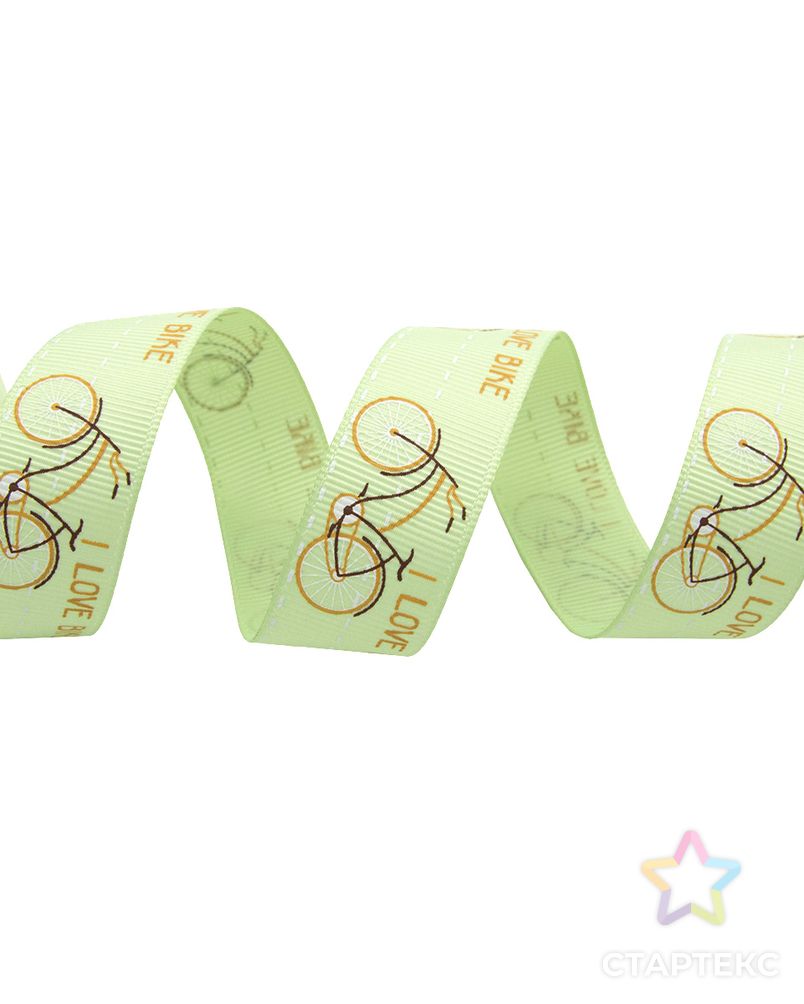 Лента репсовая 'Велосипед' ш.2,2см (520 св.зеленый) арт. АРС-6583-1-АРС0001121355 6
