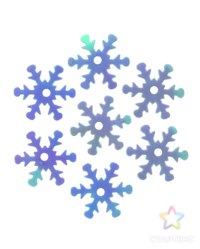 Пайетки снежинки д.1,3 см арт. АРС-7174-1-АРС0001130491 2