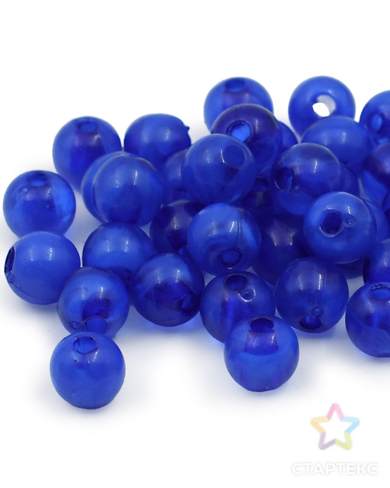 Бусины полупрозрачные 2008 пластик, 8мм, 20гр (70+/-4шт) Астра (AD060 ярко синий) арт. АРС-12662-1-АРС0001200583 4